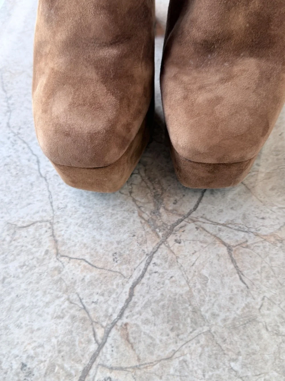 Alexander Wang Cora Dark Truffle Brown Suede Chunky Platform Ankle Boots